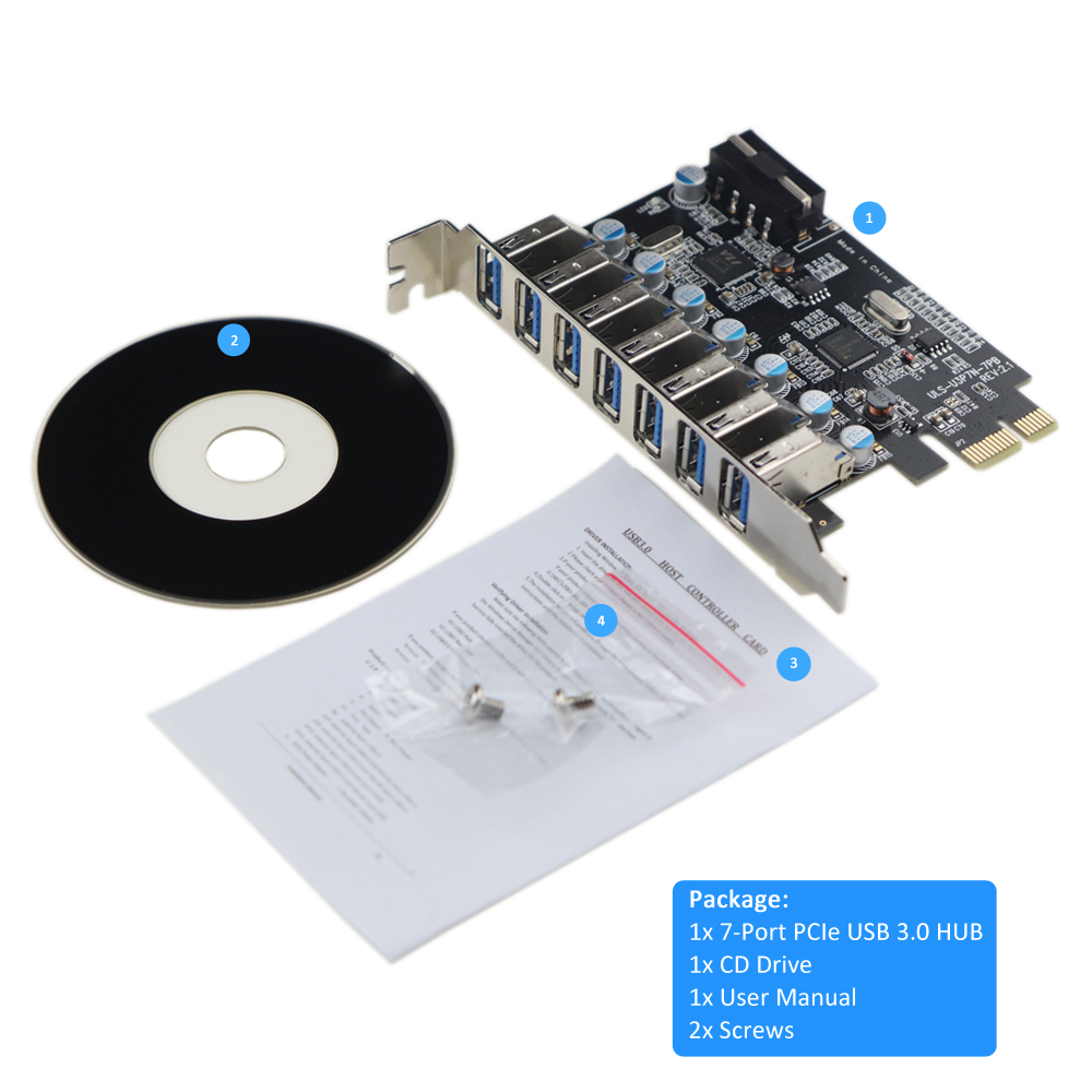 7 x USB 3.0 PCI Express Card